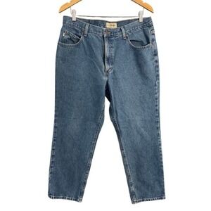 LL Bean Classic Fit Mens Jeans 35x28 Medium Wash Blue Denim Straight Leg 220626